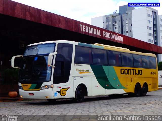 Empresa Gontijo de Transportes 11960 na cidade de Coronel Fabriciano, Minas Gerais, Brasil, por Graciliano Santos Passos. ID da foto: 4139247.