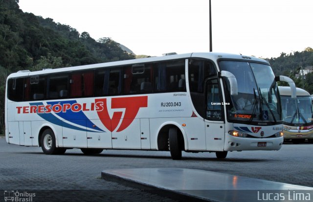 Viação Teresópolis RJ 203.043 na cidade de Petrópolis, Rio de Janeiro, Brasil, por Lucas Lima. ID da foto: 4143911.