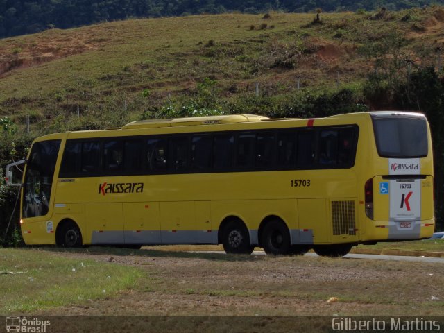 Kaissara - Viação Caiçara 15703 na cidade de Guarapari, Espírito Santo, Brasil, por Gilberto Martins. Número da foto: #4144981.