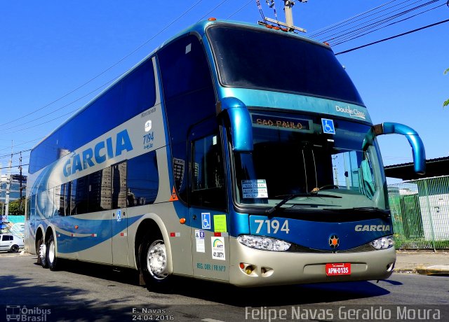 Viação Garcia 7194 na cidade de São Paulo, São Paulo, Brasil, por Felipe Navas Geraldo Moura . ID da foto: 4147301.