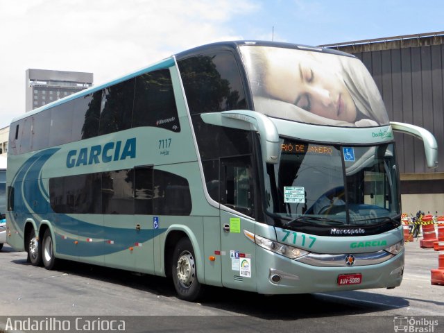 Viação Garcia 7117 na cidade de Rio de Janeiro, Rio de Janeiro, Brasil, por João Silva. ID da foto: 4146576.