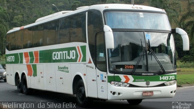 Empresa Gontijo de Transportes 14870 na cidade de Viana, Espírito Santo, Brasil, por Wellington  da Silva Felix. ID da foto: 4150429.