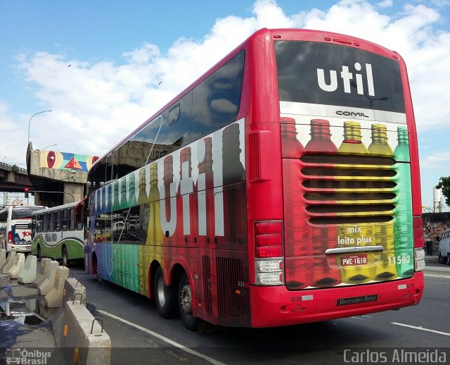 UTIL - União Transporte Interestadual de Luxo 11502 na cidade de Rio de Janeiro, Rio de Janeiro, Brasil, por Carlos Almeida. Número da foto: #4154582.