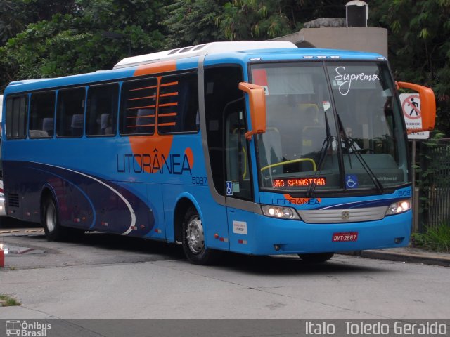 Litorânea Transportes Coletivos 5087 na cidade de São Paulo, São Paulo, Brasil, por Italo  Toledo Geraldo. ID da foto: 4153886.