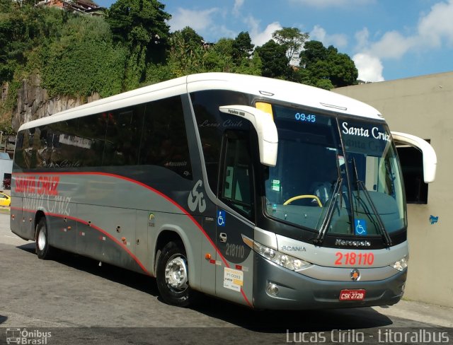 Viação Santa Cruz 218110 na cidade de Santos, São Paulo, Brasil, por Lucas Cirilo. ID da foto: 4154799.