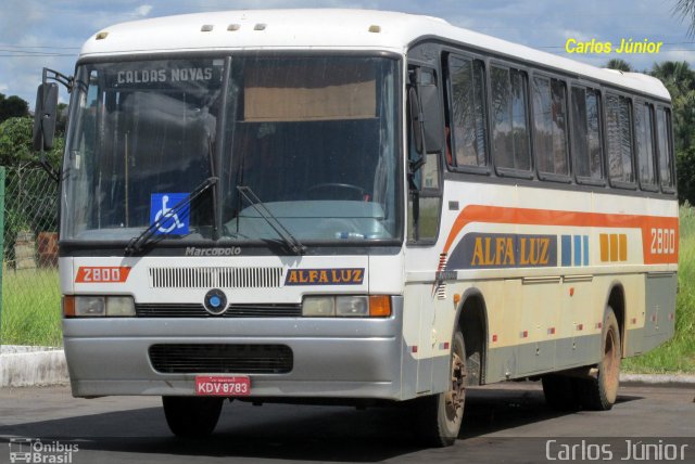 Alfa Luz Viação Transportes 2800 na cidade de Caldas Novas, Goiás, Brasil, por Carlos Júnior. Número da foto: #4156142.
