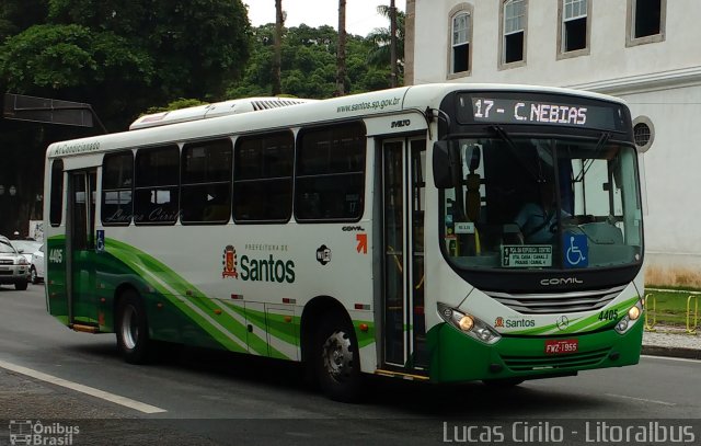 Viação Piracicabana Santos 4405 na cidade de Santos, São Paulo, Brasil, por Lucas Cirilo. Número da foto: #4101547.