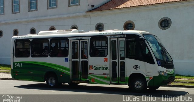 Viação Piracicabana Santos 5411 na cidade de Santos, São Paulo, Brasil, por Lucas Cirilo. Número da foto: #4101557.
