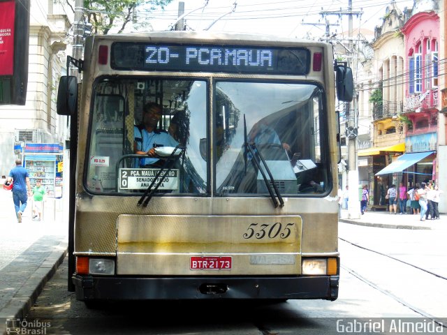 Viação Piracicabana Santos 5305 na cidade de Santos, São Paulo, Brasil, por Gabriel Almeida. ID da foto: 4102729.