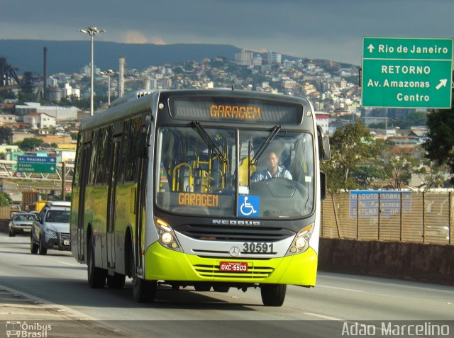 Bettania Ônibus 30591 na cidade de Belo Horizonte, Minas Gerais, Brasil, por Adão Raimundo Marcelino. ID da foto: 4158350.