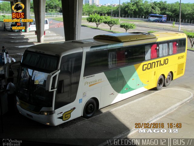 Empresa Gontijo de Transportes 16010 na cidade de Aracaju, Sergipe, Brasil, por Gledson Santos Freitas. Número da foto: #4157604.