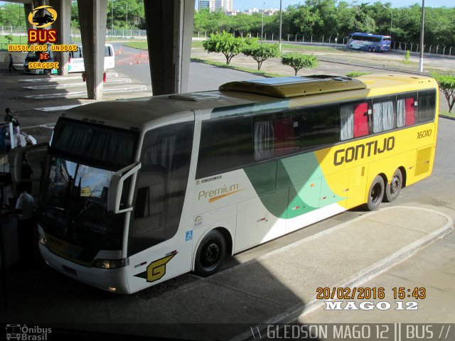 Empresa Gontijo de Transportes 16010 na cidade de Aracaju, Sergipe, Brasil, por Gledson Santos Freitas. ID da foto: 4157604.