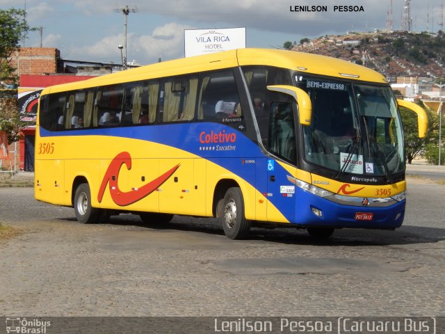 Coletivo Transportes 3505 na cidade de Caruaru, Pernambuco, Brasil, por Lenilson da Silva Pessoa. Número da foto: #4103690.