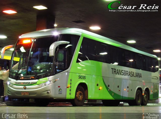 Transbrasiliana Transportes e Turismo 51035 na cidade de Belo Horizonte, Minas Gerais, Brasil, por César Ônibus. ID da foto: 4106703.