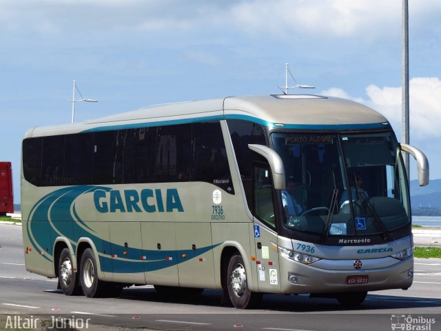 Viação Garcia 7936 na cidade de Florianópolis, Santa Catarina, Brasil, por Altair Júnior. ID da foto: 4106789.