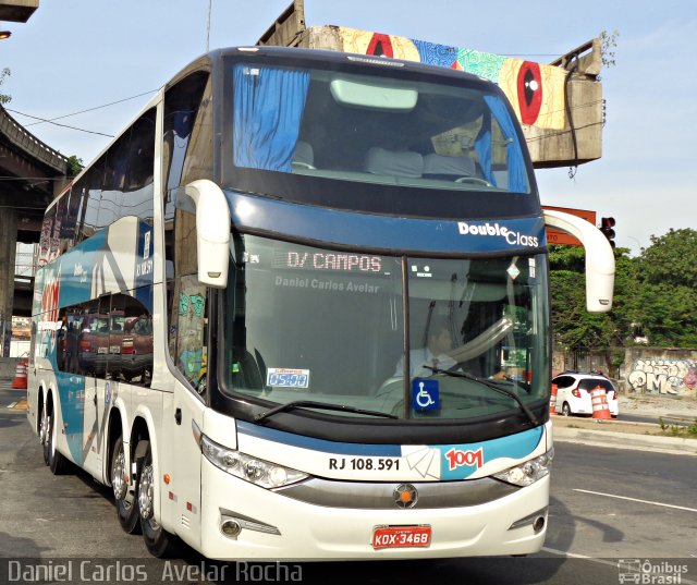Auto Viação 1001 RJ 108.591 na cidade de Rio de Janeiro, Rio de Janeiro, Brasil, por Daniel Carlos  Avelar Rocha. Número da foto: #4108872.
