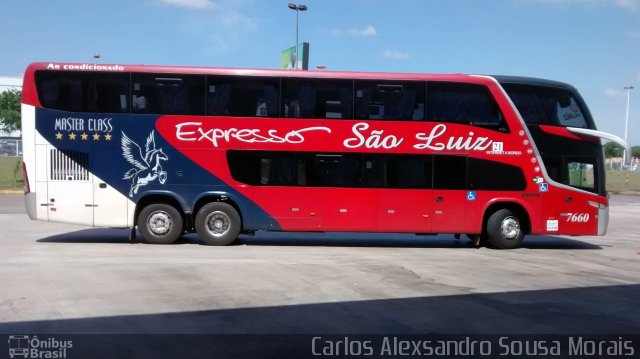 Expresso São Luiz 7660 na cidade de Goiânia, Goiás, Brasil, por Carlos Alexsandro Sousa Morais. Número da foto: #4109927.
