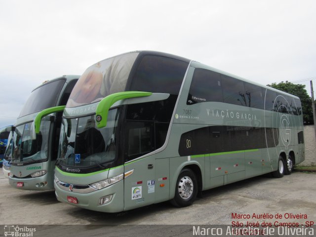 Viação Garcia 7087 na cidade de São José dos Campos, São Paulo, Brasil, por Marco Aurélio de Oliveira. Número da foto: #4109987.