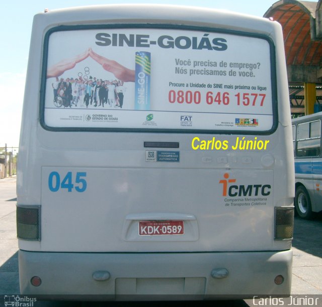 Metrobus 045 na cidade de Goiânia, Goiás, Brasil, por Carlos Júnior. ID da foto: 4114031.