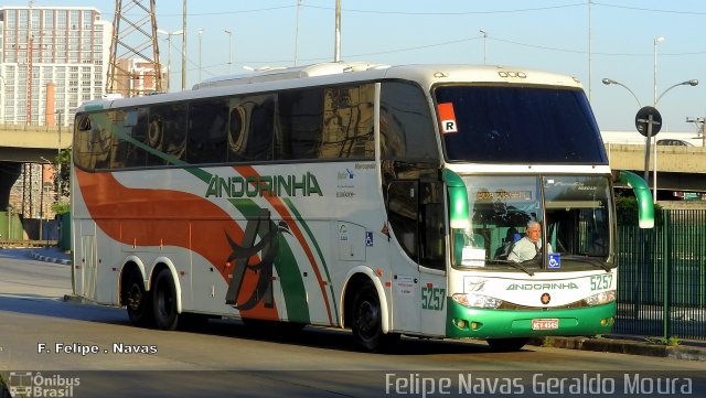 Empresa de Transportes Andorinha 5257 na cidade de São Paulo, São Paulo, Brasil, por Felipe Navas Geraldo Moura . ID da foto: 4179863.