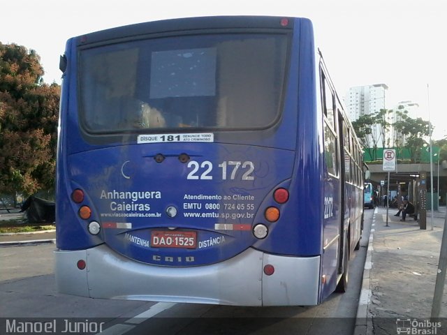 Viação Cidade de Caieiras 22.172 na cidade de São Paulo, São Paulo, Brasil, por Manoel Junior. ID da foto: 4181978.