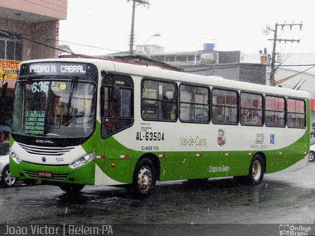 Auto Viação Monte Cristo AL-63504 na cidade de Belém, Pará, Brasil, por João Victor. ID da foto: 4190584.