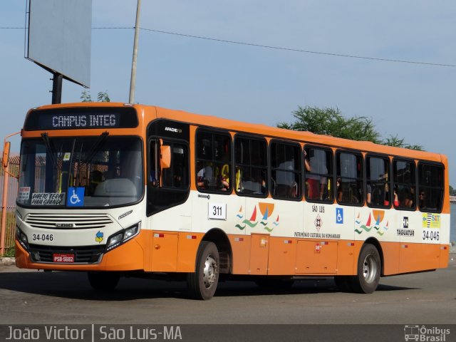 Taguatur - Taguatinga Transporte e Turismo 34-046 na cidade de São Luís, Maranhão, Brasil, por João Victor. ID da foto: 4190608.