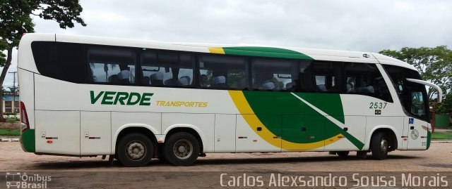 Verde Transportes 2537 na cidade de Bom Jardim de Goiás, Goiás, Brasil, por Carlos Alexsandro Sousa Morais. ID da foto: 4163579.