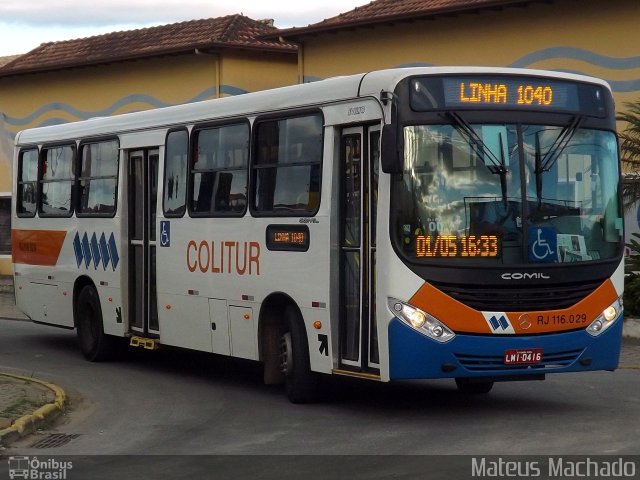 Colitur Transportes Rodoviários RJ 116.029 na cidade de Paraty, Rio de Janeiro, Brasil, por Mateus Machado. Número da foto: #4202287.