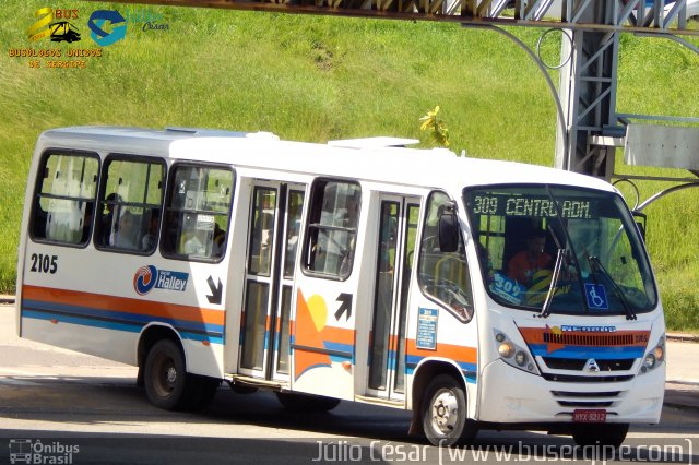 Viação Halley 2105 na cidade de Aracaju, Sergipe, Brasil, por Julio Cesar  Barbosa Martins. Número da foto: #4205049.