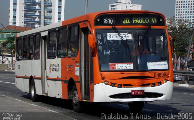 TRANSPPASS - Transporte de Passageiros 8 1698 na cidade de São Paulo, São Paulo, Brasil, por Cristiano Soares da Silva. ID da foto: 4205574.