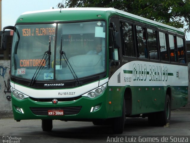 Viação Galo Branco RJ 181.027 na cidade de Niterói, Rio de Janeiro, Brasil, por André Luiz Gomes de Souza. Número da foto: #4212426.