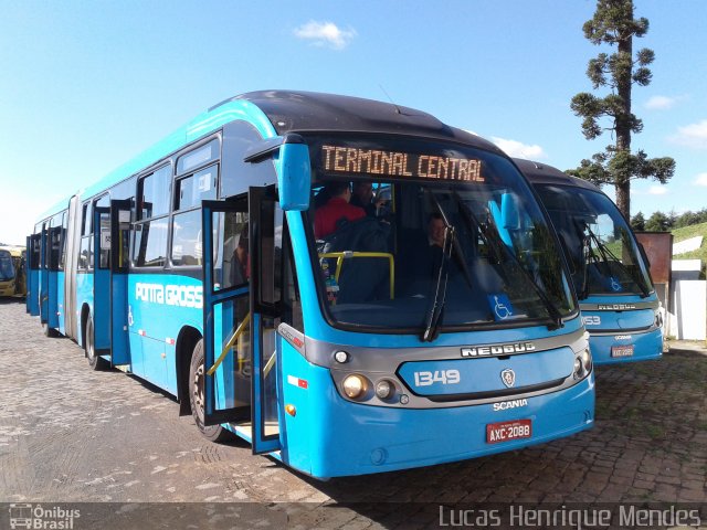VCG - Viação Campos Gerais 1349 na cidade de Ponta Grossa, Paraná, Brasil, por Lucas Henrique Mendes. Número da foto: #4212283.