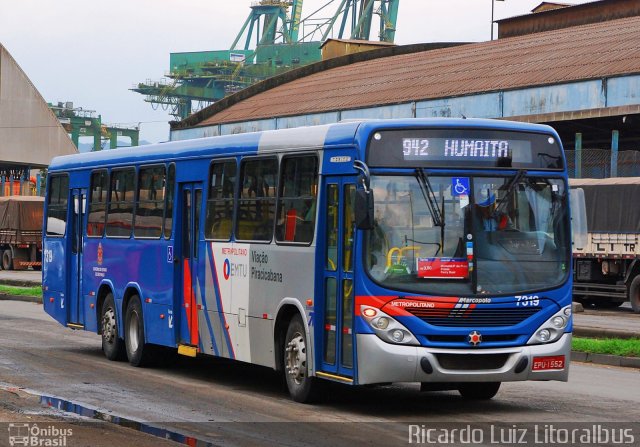 Viação Piracicabana 7319 na cidade de Santos, São Paulo, Brasil, por Ricardo Luiz. Número da foto: #4216202.