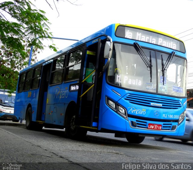 Viação Nossa Senhora do Amparo RJ 186.055 na cidade de São Gonçalo, Rio de Janeiro, Brasil, por Felipe Silva dos Santos. Número da foto: #4220281.