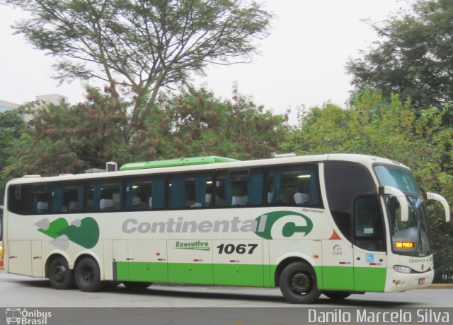 Viação Continental de Transportes 1067 na cidade de São Paulo, São Paulo, Brasil, por Danilo Marcelo Silva. ID da foto: 4221995.