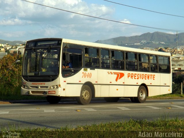 Viação Presidente 7040 na cidade de Belo Horizonte, Minas Gerais, Brasil, por Adão Raimundo Marcelino. ID da foto: 4165927.