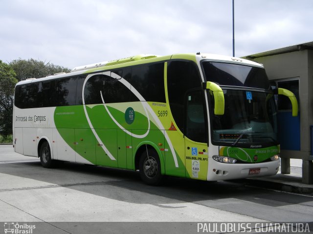 Expresso Princesa dos Campos 5699 na cidade de Curitiba, Paraná, Brasil, por Paulobuss  Guaratuba. ID da foto: 4164879.