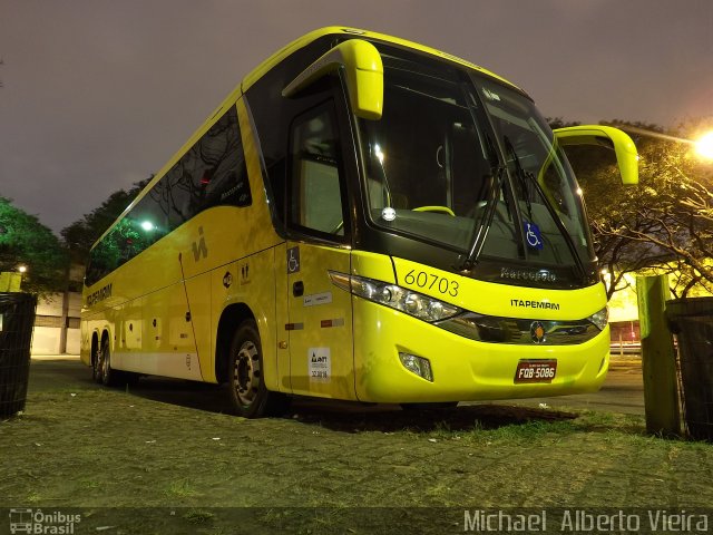 Viação Itapemirim 60703 na cidade de São Paulo, São Paulo, Brasil, por Michael  Alberto Vieira. Número da foto: #4223664.