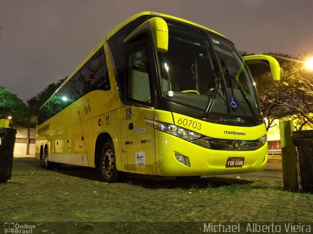 Viação Itapemirim 60703 na cidade de São Paulo, São Paulo, Brasil, por Michael  Alberto Vieira. ID da foto: 4223664.