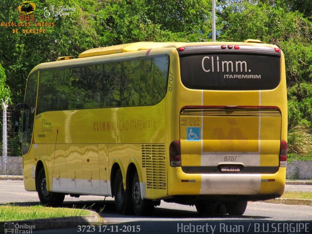Viação Itapemirim 8707 na cidade de Aracaju, Sergipe, Brasil, por Ruan   Silva. Número da foto: #4227101.