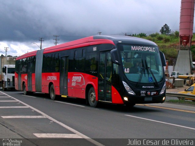 TCGL - Transportes Coletivos Grande Londrina 2101 na cidade de Imbaú, Paraná, Brasil, por Júlio César de Oliveira. ID da foto: 4227149.