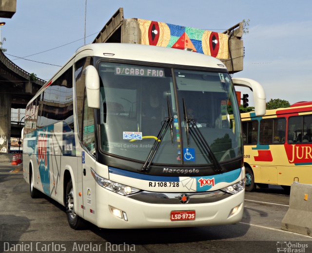 Auto Viação 1001 RJ 108.728 na cidade de Rio de Janeiro, Rio de Janeiro, Brasil, por Daniel Carlos  Avelar Rocha. Número da foto: #4168529.
