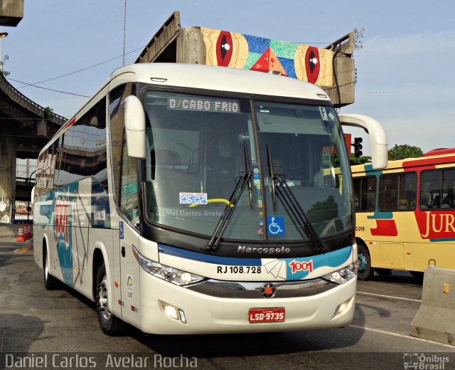 Auto Viação 1001 RJ 108.728 na cidade de Rio de Janeiro, Rio de Janeiro, Brasil, por Daniel Carlos  Avelar Rocha. ID da foto: 4168529.