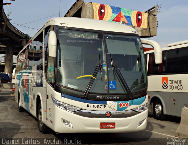 Auto Viação 1001 RJ 108.719 na cidade de Rio de Janeiro, Rio de Janeiro, Brasil, por Daniel Carlos  Avelar Rocha. ID da foto: 4172477.