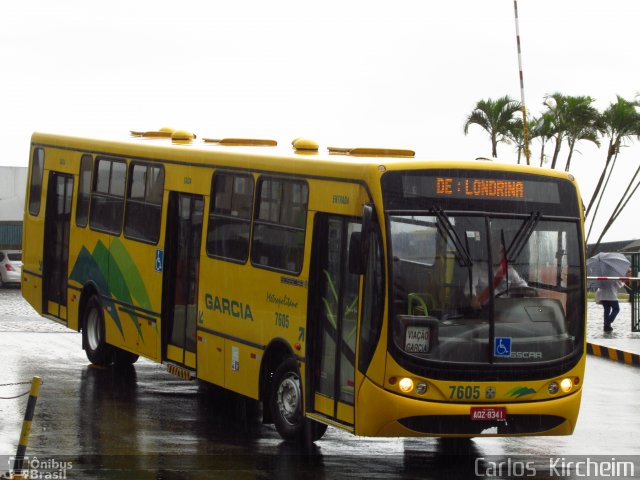 Viação Garcia 7605 na cidade de Londrina, Paraná, Brasil, por Carlos Kircheim. Número da foto: #4172826.