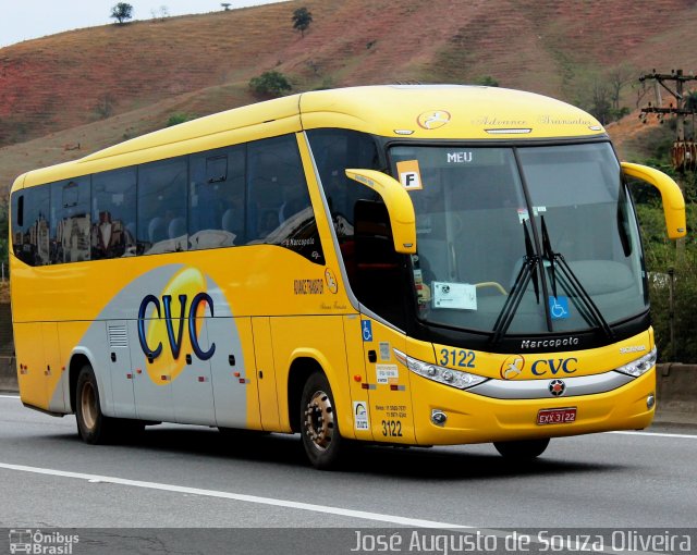 CVC Turismo 3122 na cidade de Aparecida, São Paulo, Brasil, por José Augusto de Souza Oliveira. Número da foto: #4172911.