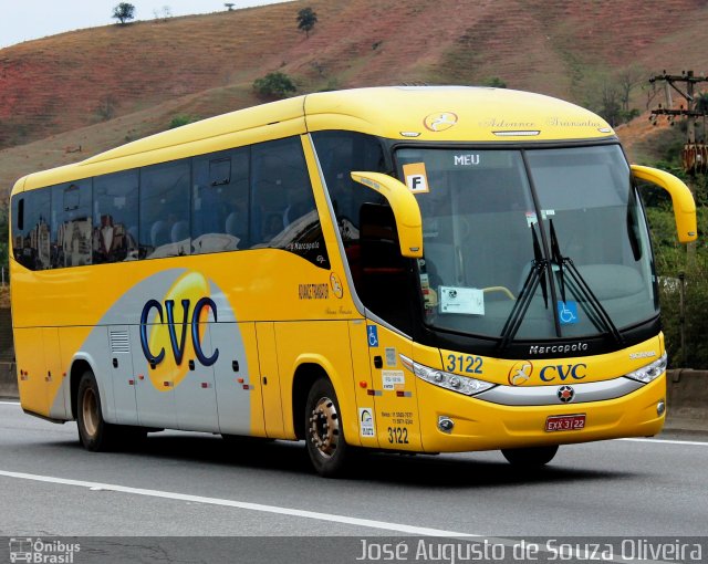 CVC Turismo 3122 na cidade de Aparecida, São Paulo, Brasil, por José Augusto de Souza Oliveira. ID da foto: 4172911.