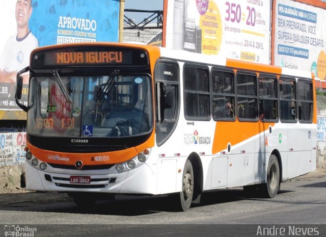 Viação Mirante A02055 na cidade de Nova Iguaçu, Rio de Janeiro, Brasil, por André Neves . Número da foto: #4173729.