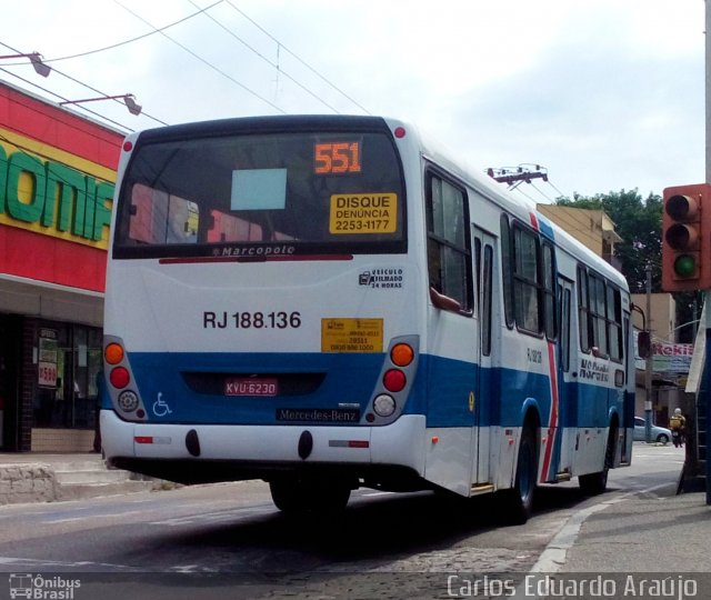 Viação Nossa Senhora da Penha RJ 188.136 na cidade de Nova Iguaçu, Rio de Janeiro, Brasil, por Carlos Eduardo Araújo dos Santos. Número da foto: #4175315.